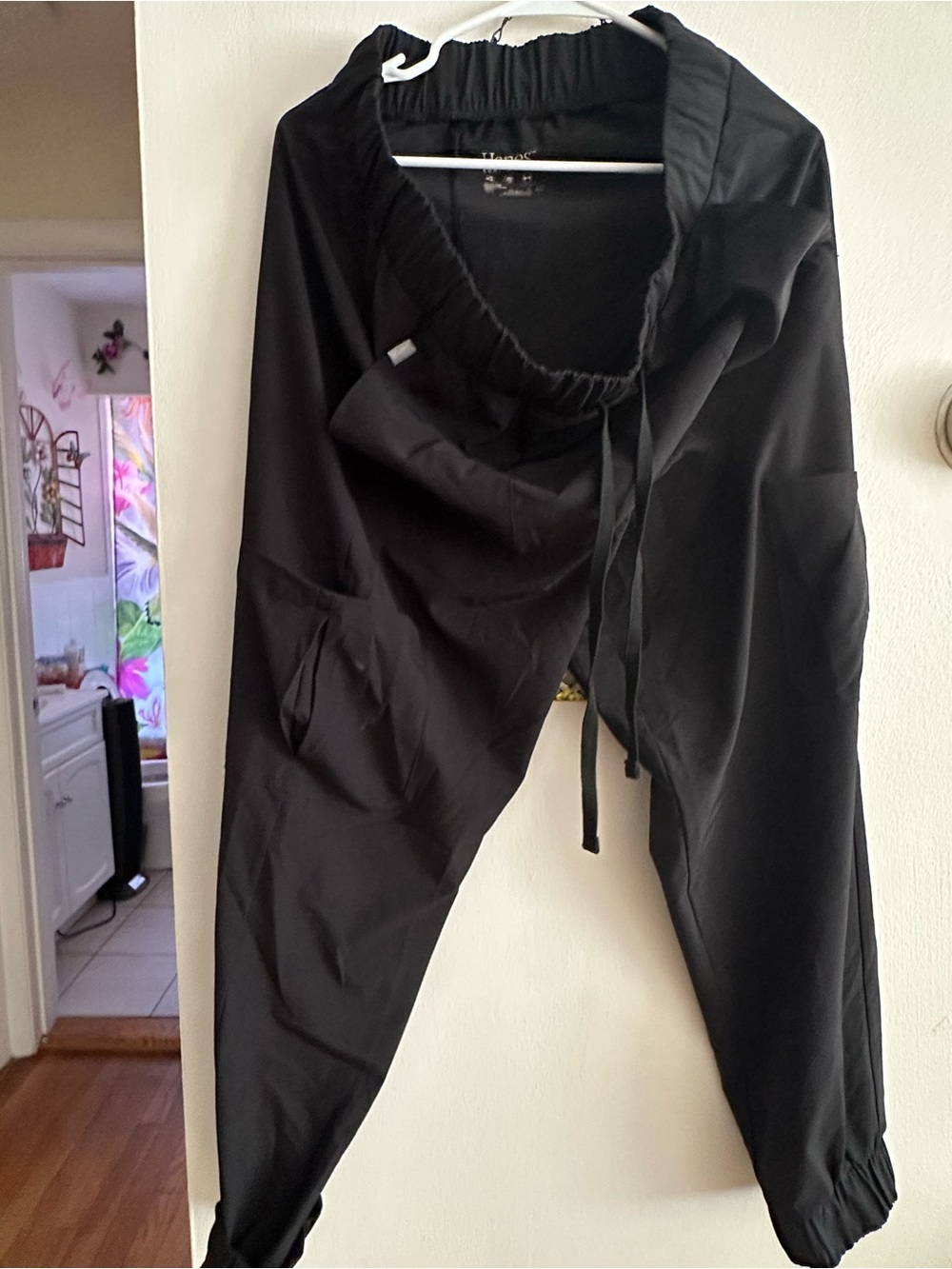 Hanes Black Comfort Fit Pants with Elastic Waist